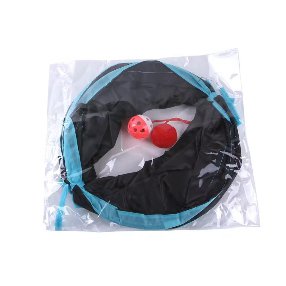 Foldable Cat Tunnel Toy Breathable Collapsible Play Tube for Indoor Cats