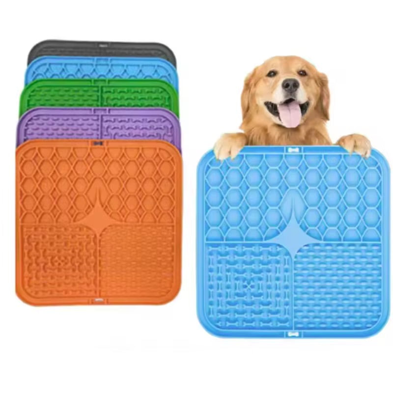 Silicone Pet Lick Mat Slow Feeder & Bath Distraction Suction Pad for Dogs & Cats