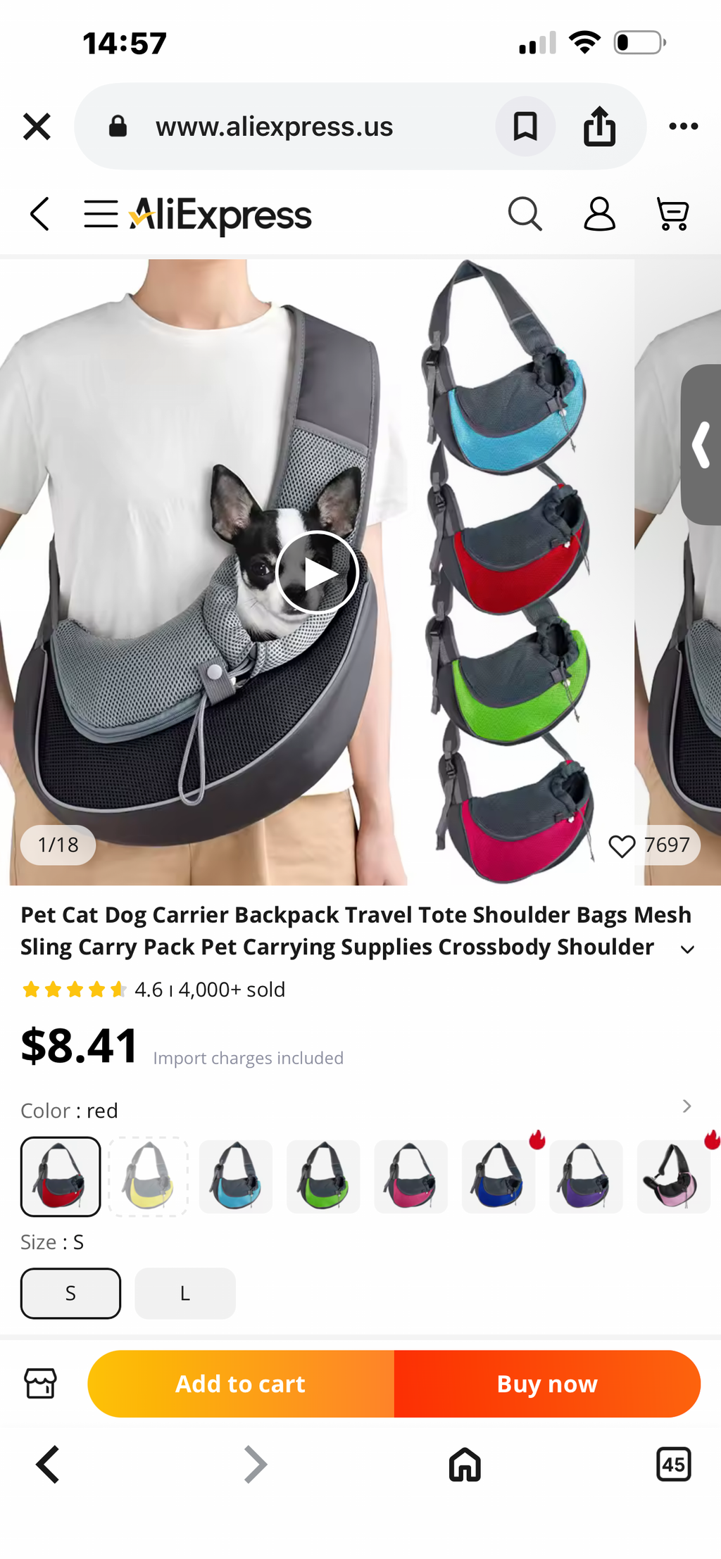 Portable Pet Travel Carrier Bag Breathable Backpack Tote for Cats & Dogs