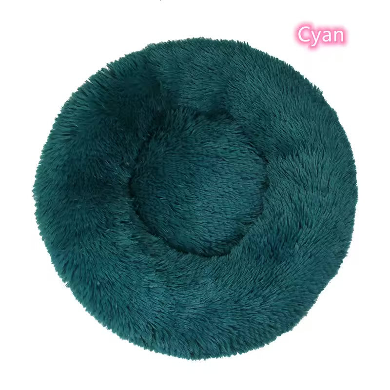Calming Donut Pet Bed Ultra Soft Plush Washable Bed for Cats & Dogs
