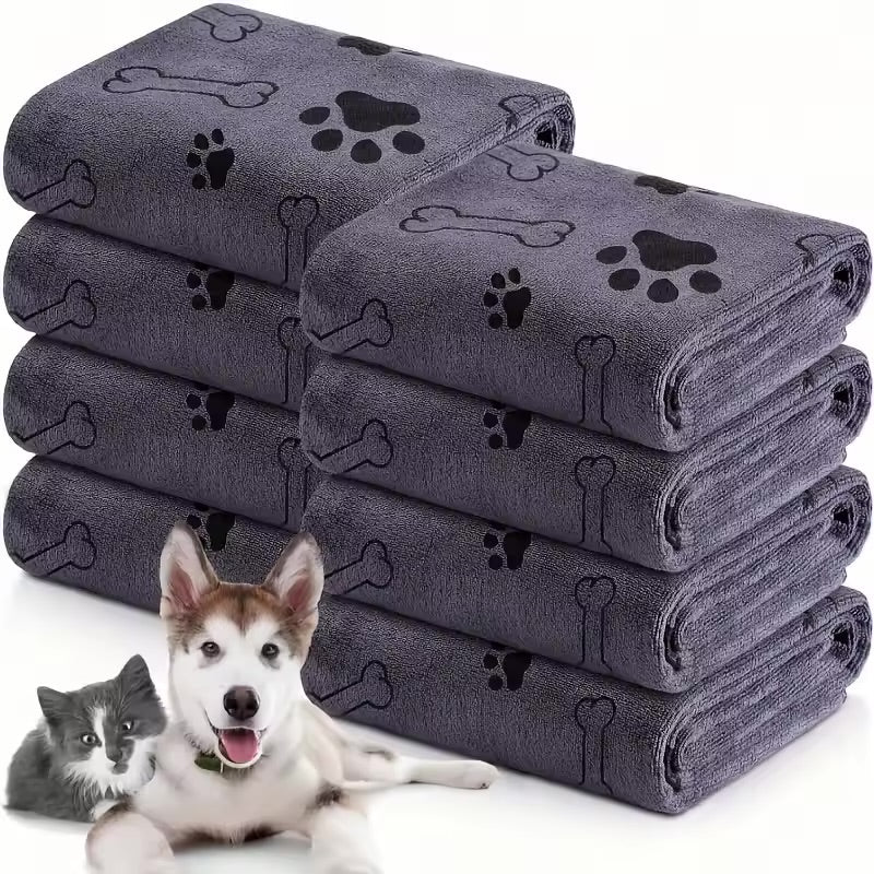 Quick-Dry Microfiber Pet Bath Towel Super Absorbent Drying Towel for Dogs & Cats