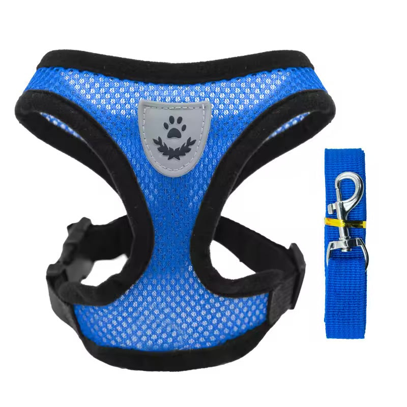 Breathable Summer Pet Harness & Leash Set Lightweight Chest Strap for Small Dogs & Cats