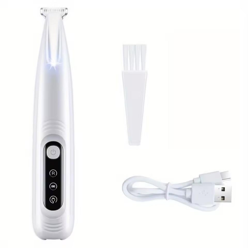 LED Pet Paw Hair Trimmer Waterproof Professional Dog Grooming Clipper with Wide Blade