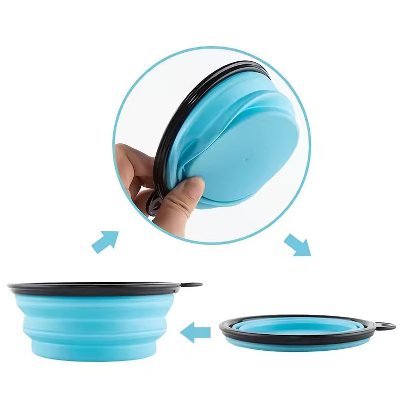 Collapsible Pet Travel Bowl Portable Silicone Food & Water Bowl for Cats & Dogs