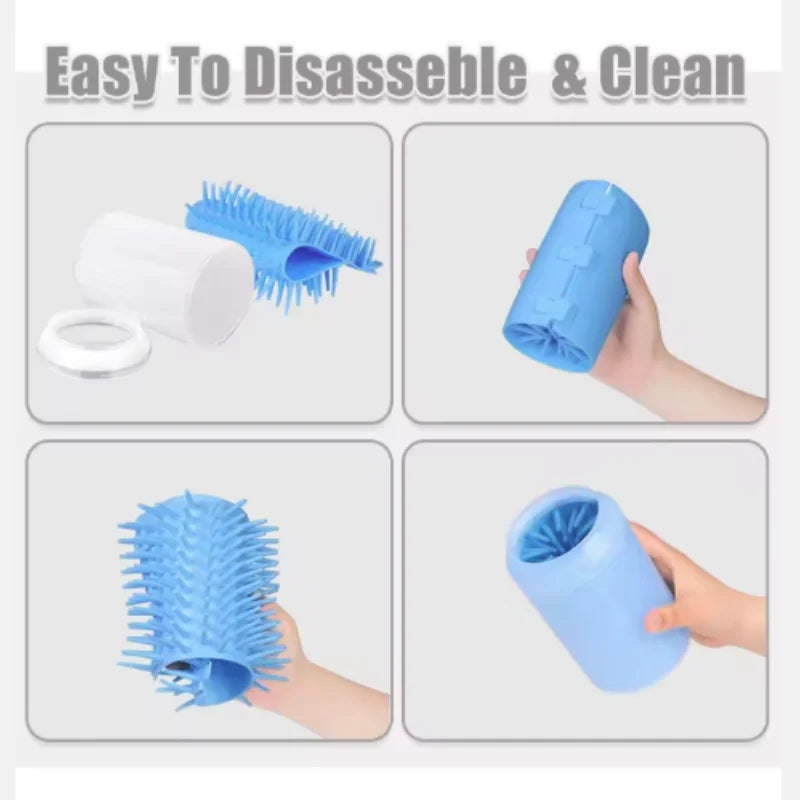 Portable Pet Paw Cleaner Cup Silicone Foot Washing Brush & Towel for Dogs