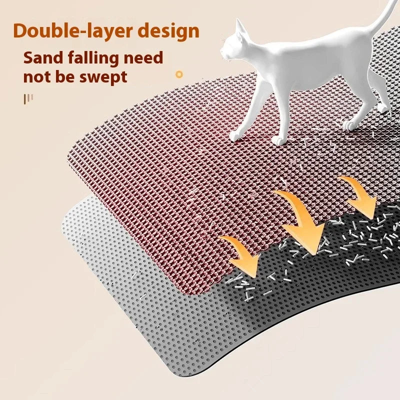 Premium Large Cat Litter Mat Waterproof Double Layer Non-Slip Washable Trapper 90x60cm