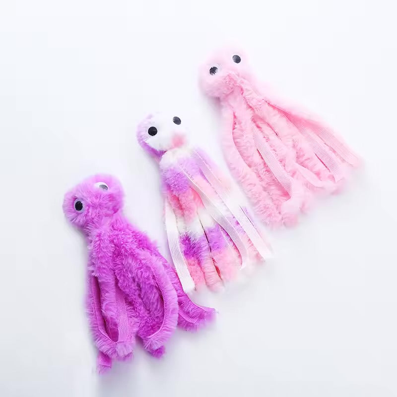 Cute Octopus Plush Cat Toy Bite Resistant Interactive Play Toy for Cats