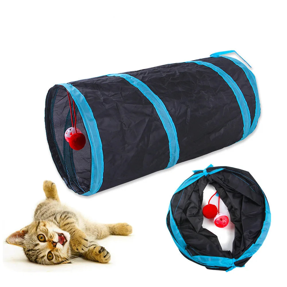 Foldable Cat Tunnel Toy Breathable Collapsible Play Tube for Indoor Cats