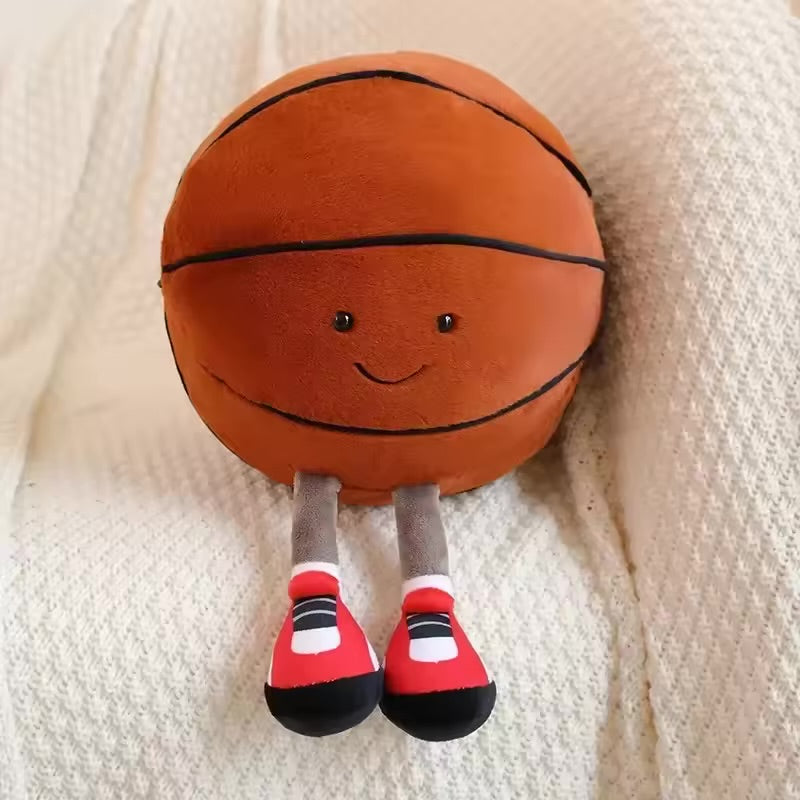 Sports Ball Plush Pet Toy Football & Basketball Interactive Toy for Dogs & Cats