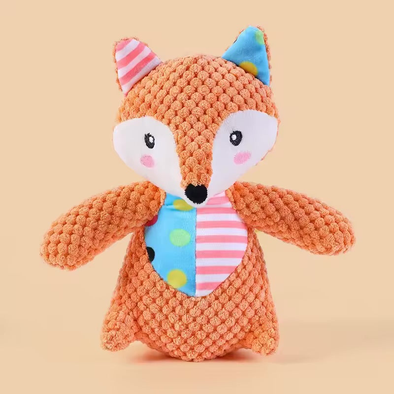 Cute Animal Squeaky Dog Chew Toy Bite Resistant Interactive Plush Toy for Puppies