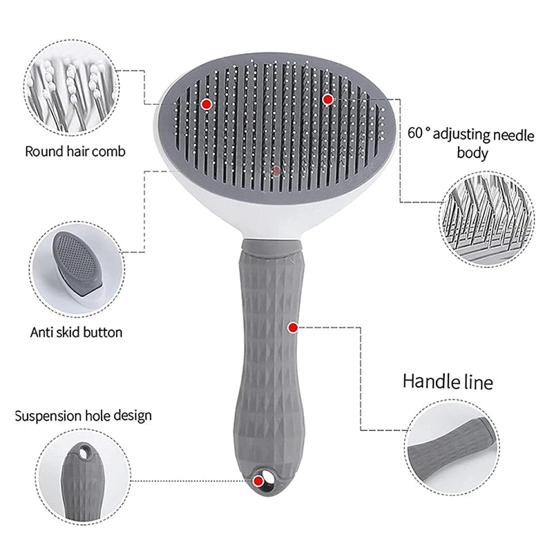 Pet Hair Removal Comb Effective Floating Hair Cleaning Brush for Dogs & Cats