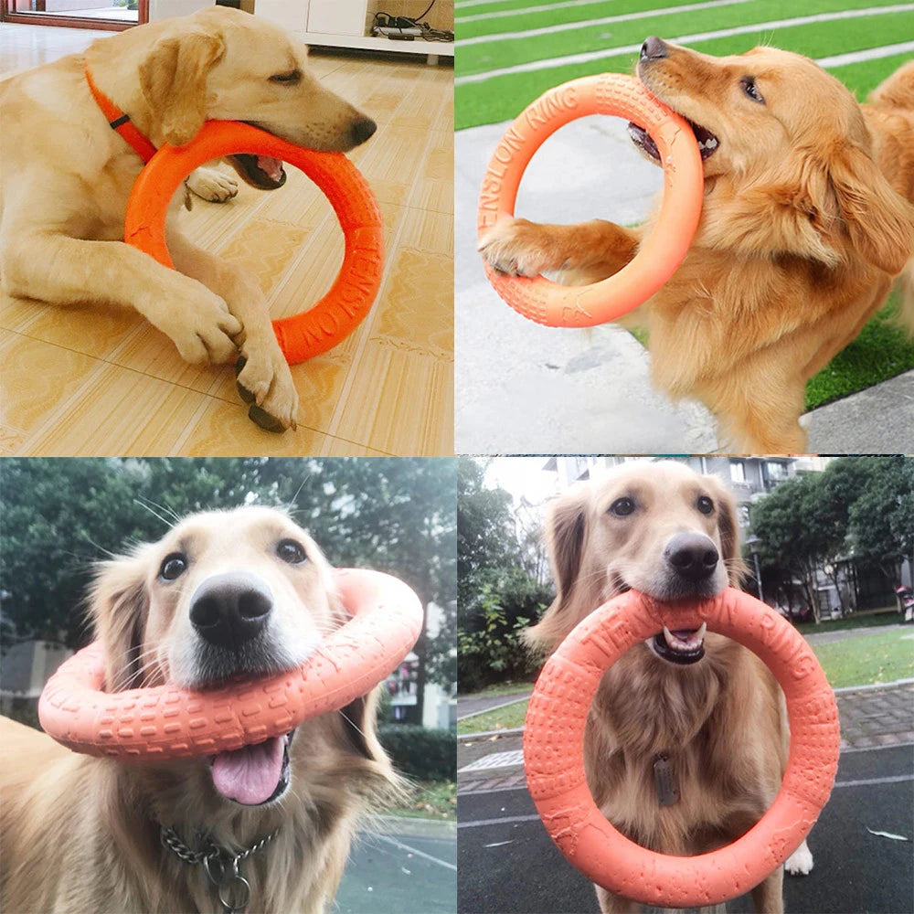 EVA Dog Flying Disc Toy lnteractive Training Ring Puller for Active Dogs