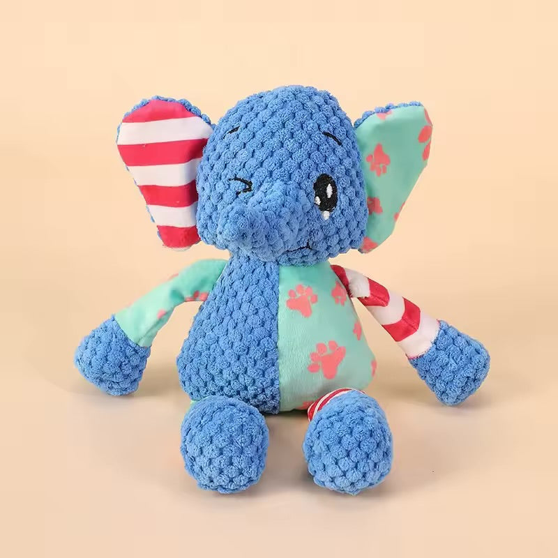 Cute Animal Squeaky Dog Chew Toy Bite Resistant Interactive Plush Toy for Puppies