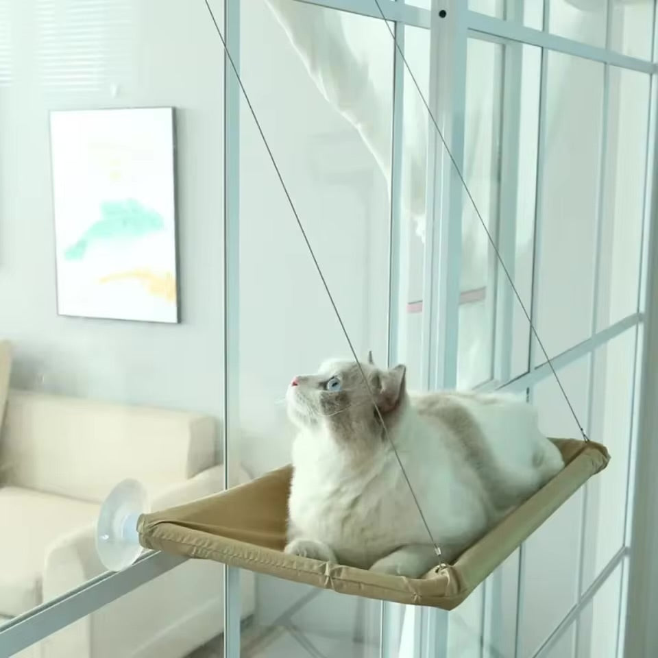 Hanging Cat Hammock Bed Aerial Window Seat Nest & Climbing Frame for Cats