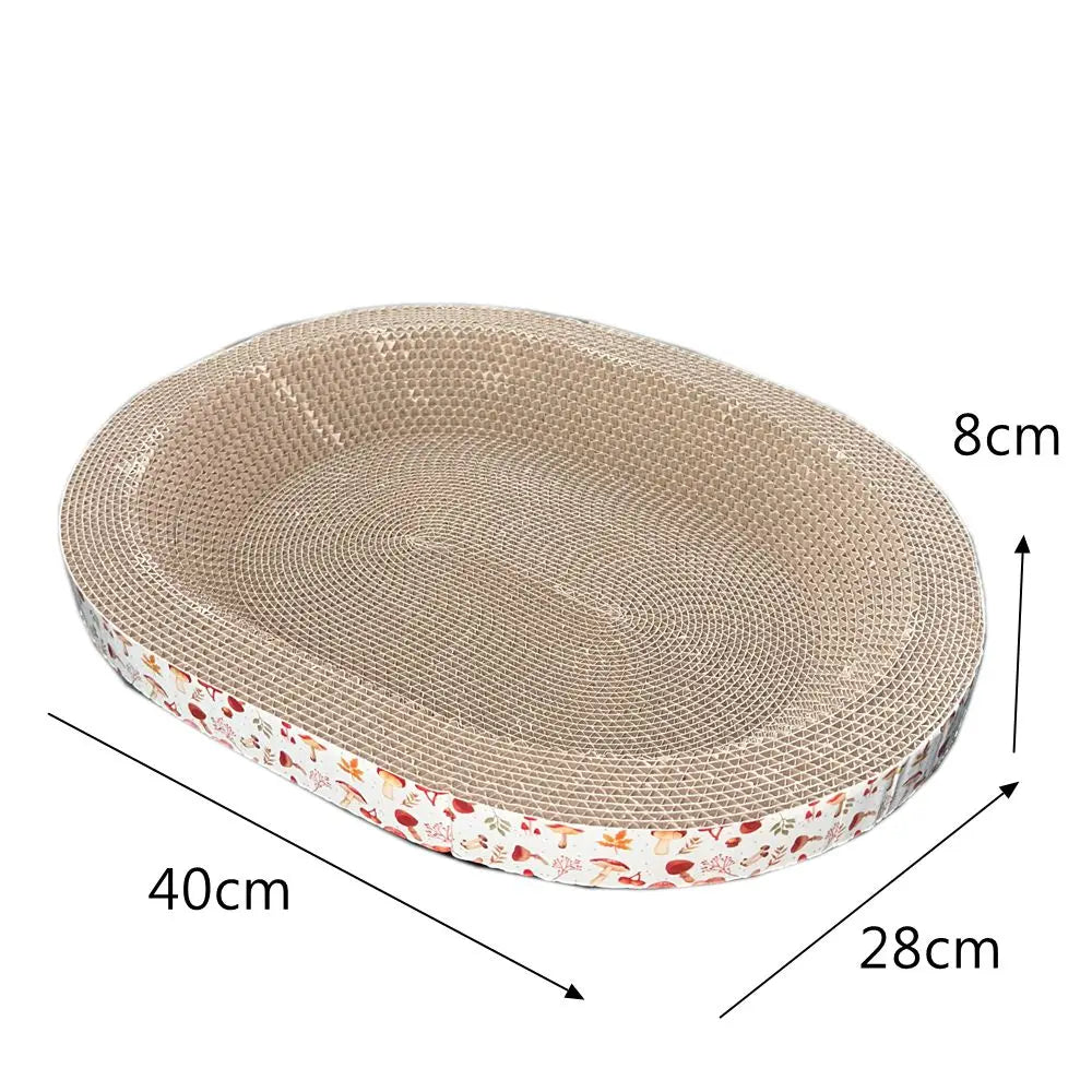Oval Cat Scratching Board  Corrugated Cardboard Claw Grinder & Cat Nest