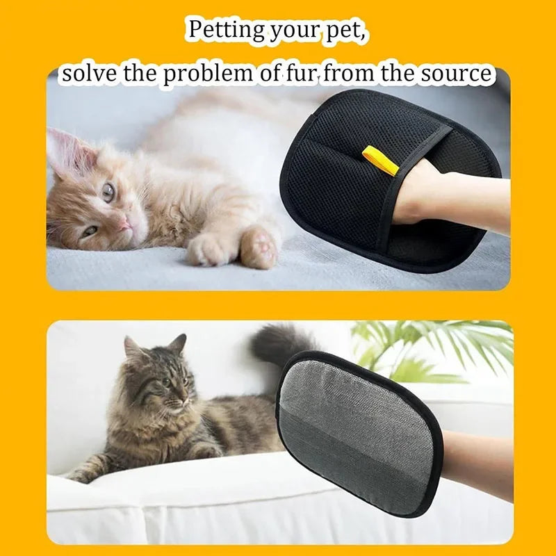 Double Sided Pet Hair Removal Gloves Reusable Fur Remover for Sofa Carpet & Furniture