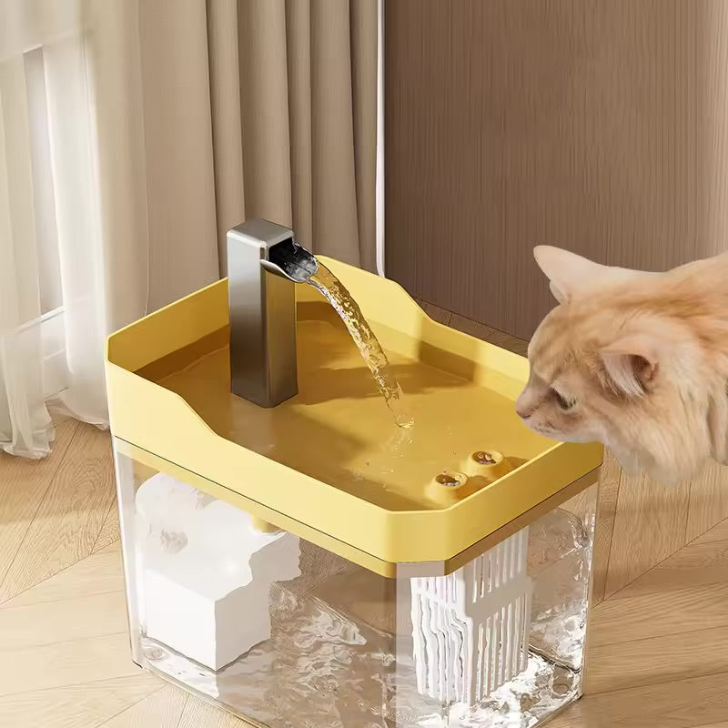 Transparent Automatic Pet Water Fountain Plug-In Circulating Water Dispenser for Cats & Dogs