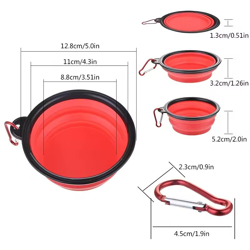Collapsible Pet Travel Bowl Portable Silicone Food & Water Bowl for Cats & Dogs