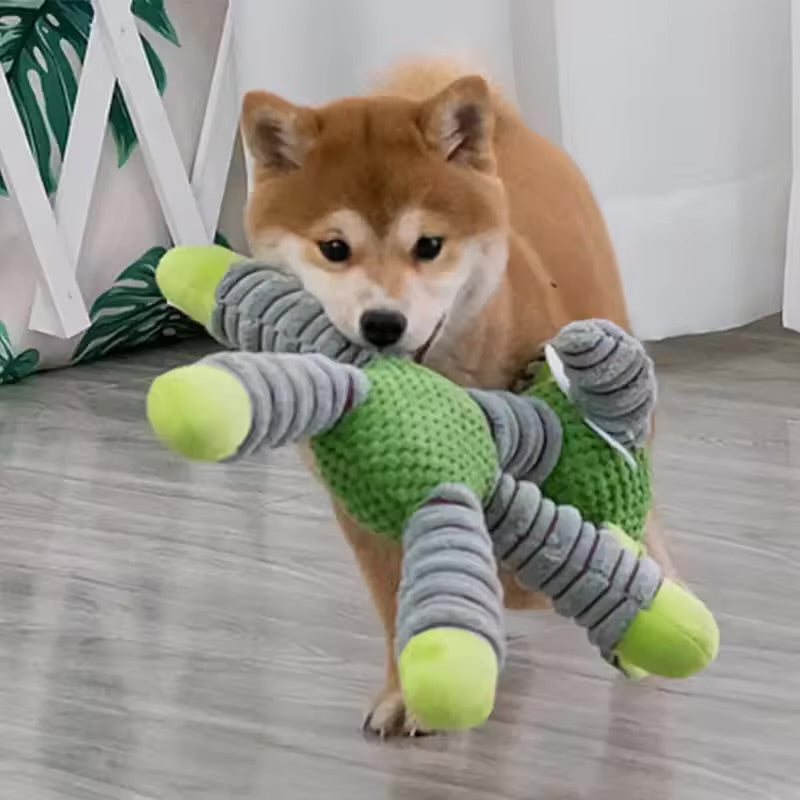 Indestructible Large Dog Squeaky Plush Toy Animal Shape Dental Chew & Molar Training Toy