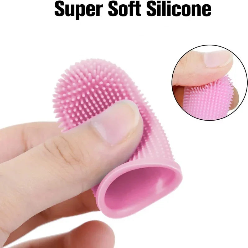 Pet Finger Toothbrush Set Silicone Teeth Cleaning Brush for Dogs & Cats