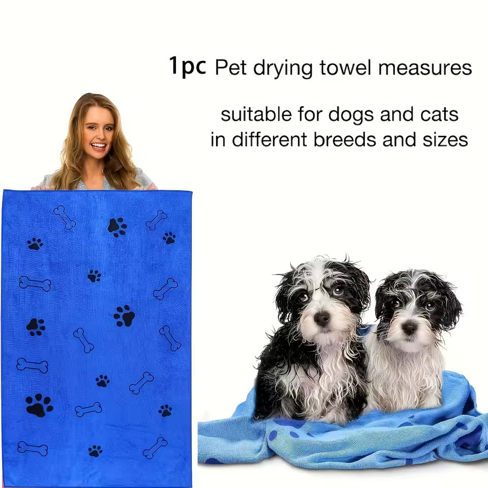 Quick-Dry Microfiber Pet Bath Towel Super Absorbent Drying Towel for Dogs & Cats