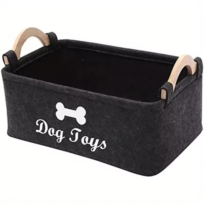 Felt Pet Toy Storage Box Organizer Basket for Dog & Cat Toys