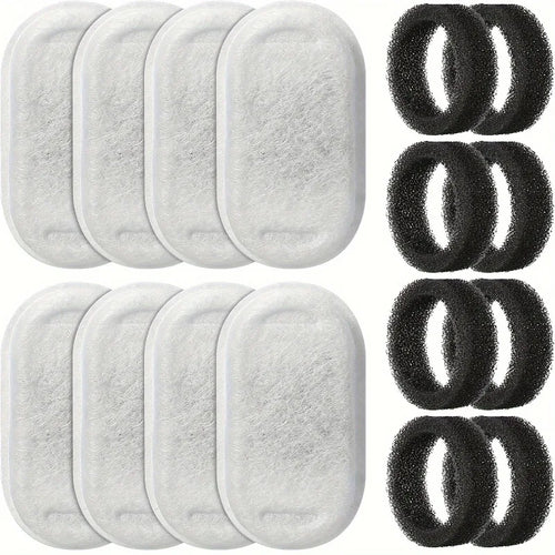 8pc Cat Water Fountain Replacement Filters Compatible Multi-Model Filter Set for Pet Water Dispensers