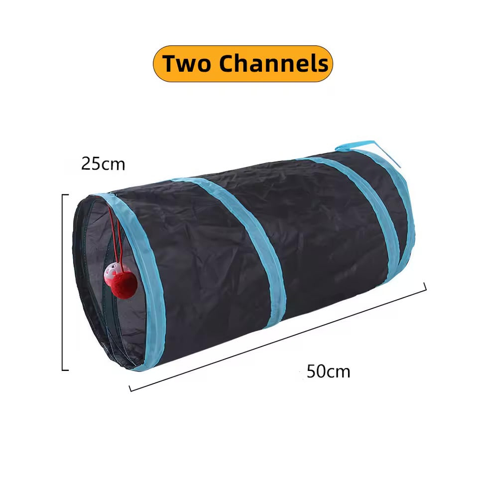Foldable Cat Tunnel Toy Breathable Collapsible Play Tube for Indoor Cats