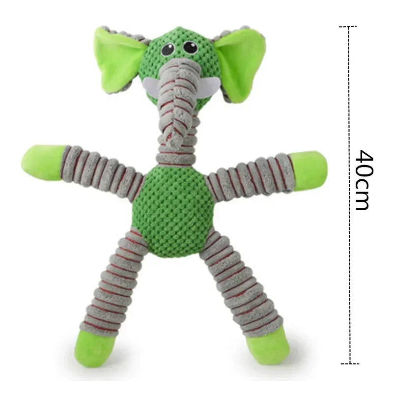 Indestructible Large Dog Squeaky Plush Toy Animal Shape Dental Chew & Molar Training Toy