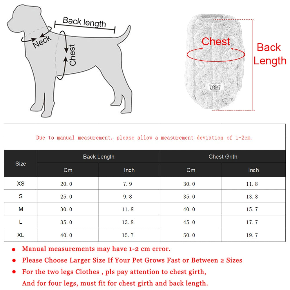 Soft Fleece Pet Sweater Warm Winter Vest Costume for Small Dogs & Cats