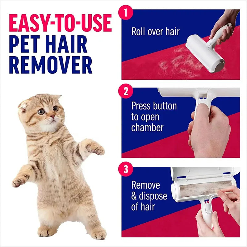 Self Cleaning Pet Hair Remover Roller One Hand Lint Roller for Dog & Cat Hair