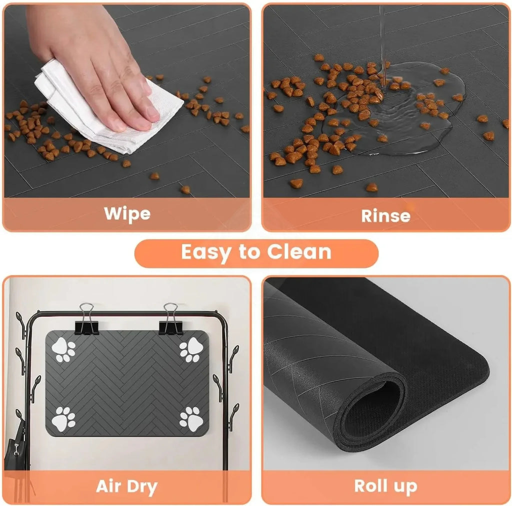 Absorbent Pet Feeding Mat Waterproof Quick Dry Placemat for Dog & Cat Food Bowls