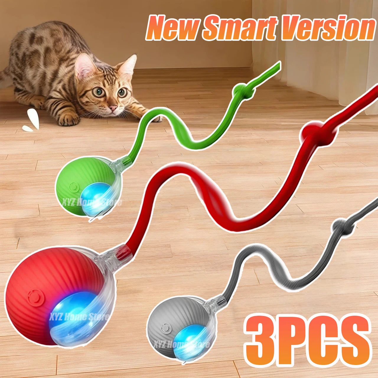 “Smart Interactive Cat Ball Toy — Automatic Rolling LED Pet Entertainer (3pc Set)”