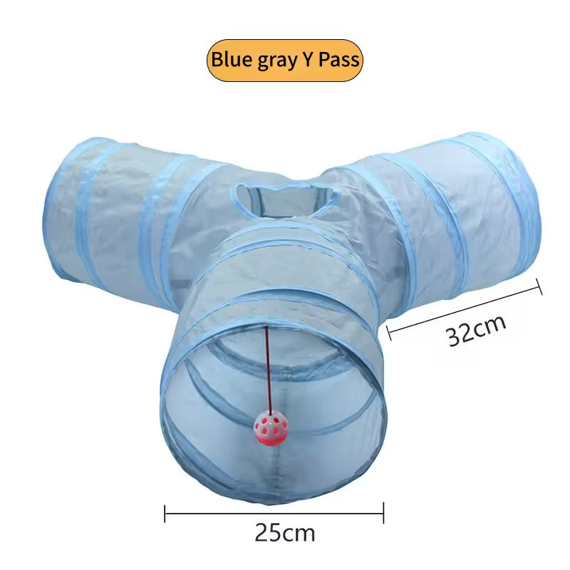 Foldable Cat Tunnel Toy Breathable Collapsible Play Tube for Indoor Cats