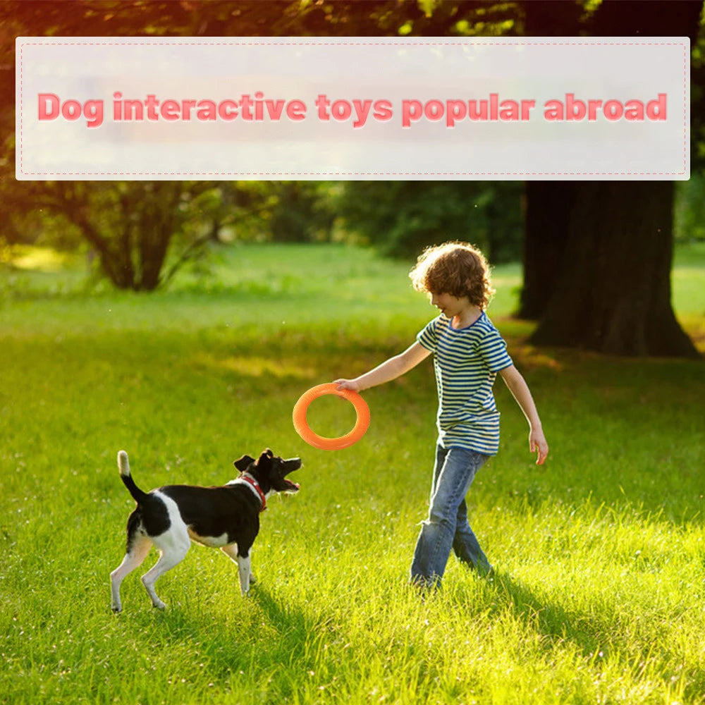 EVA Dog Flying Disc Toy lnteractive Training Ring Puller for Active Dogs