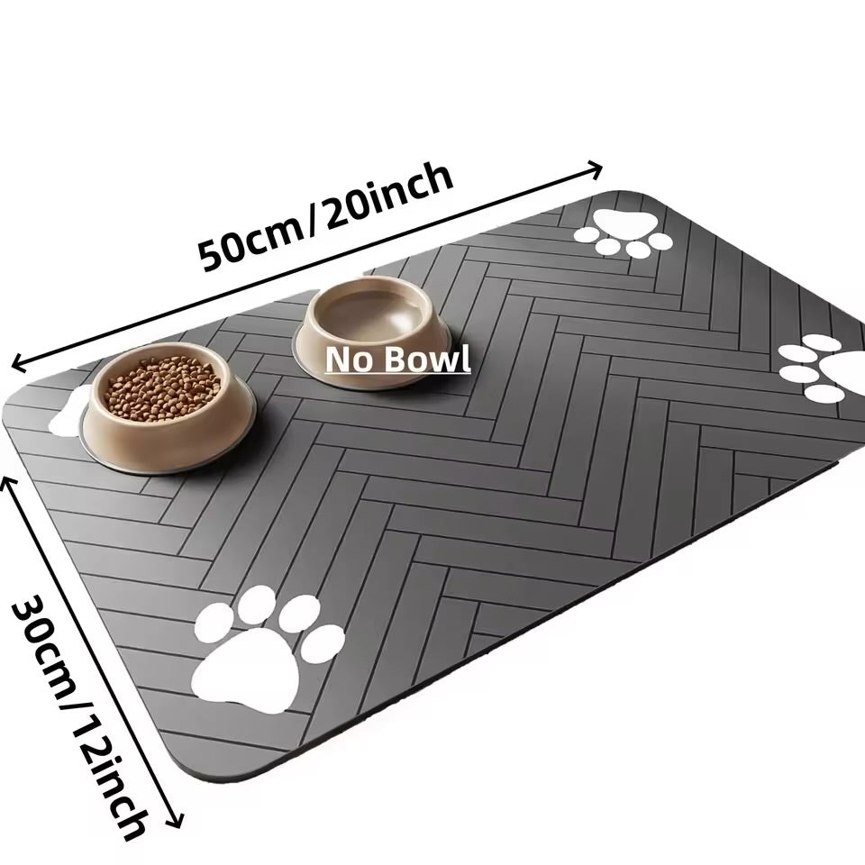 Absorbent Pet Feeding Mat Waterproof Quick Dry Placemat for Dog & Cat Food Bowls
