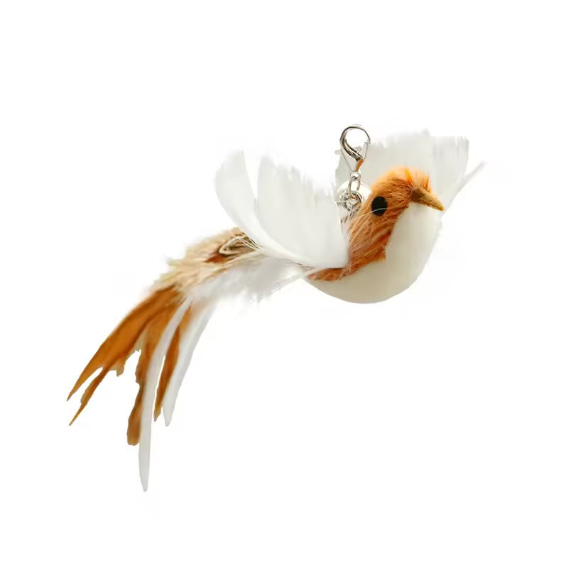 Hands-Free Cat Feather Wand Toy Suction Cup Interactive Hunting Toy with Bell