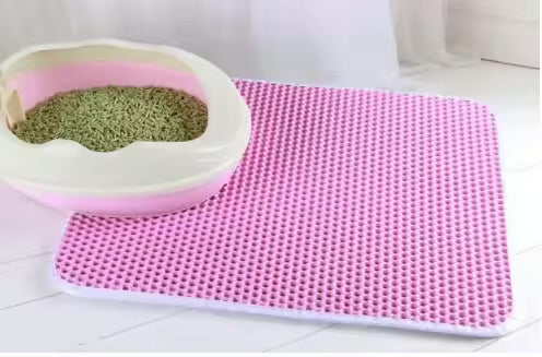 Double Layer Cat Litter Mat Waterproof Non-Slip Trapping Mat for Litter Box