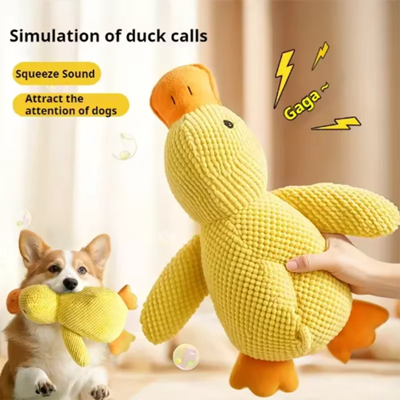 Cute Duck Plush Dog Toy Stress Relief Hugging Doll for Dogs & Puppies
