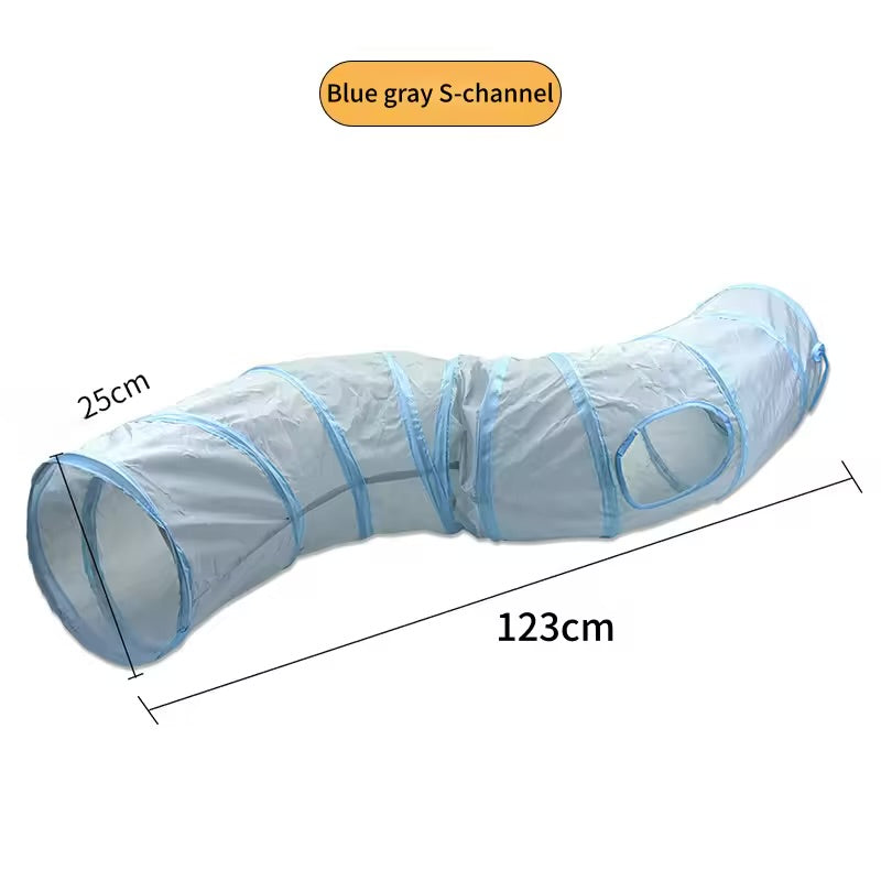 Foldable Cat Tunnel Toy Breathable Collapsible Play Tube for Indoor Cats