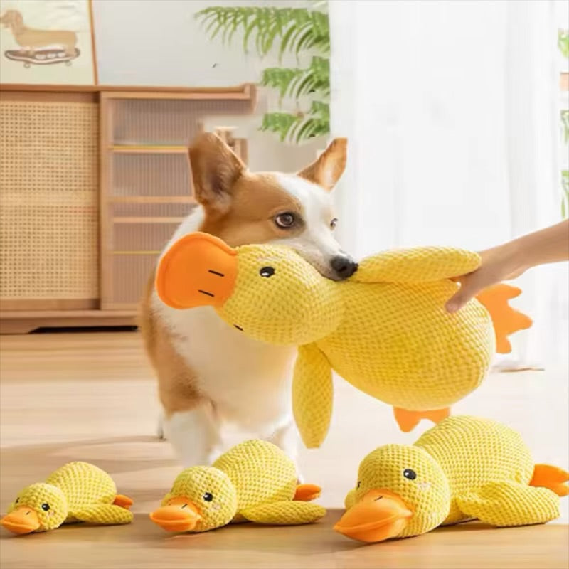 Cute Duck Plush Dog Toy Stress Relief Hugging Doll for Dogs & Puppies