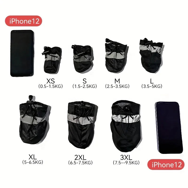 Waterproof Dog Rain Boots Non-Slip Protective Paw Shoes for Small Dogs