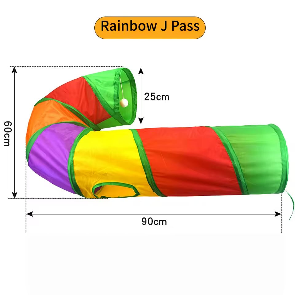 Foldable Cat Tunnel Toy Breathable Collapsible Play Tube for Indoor Cats