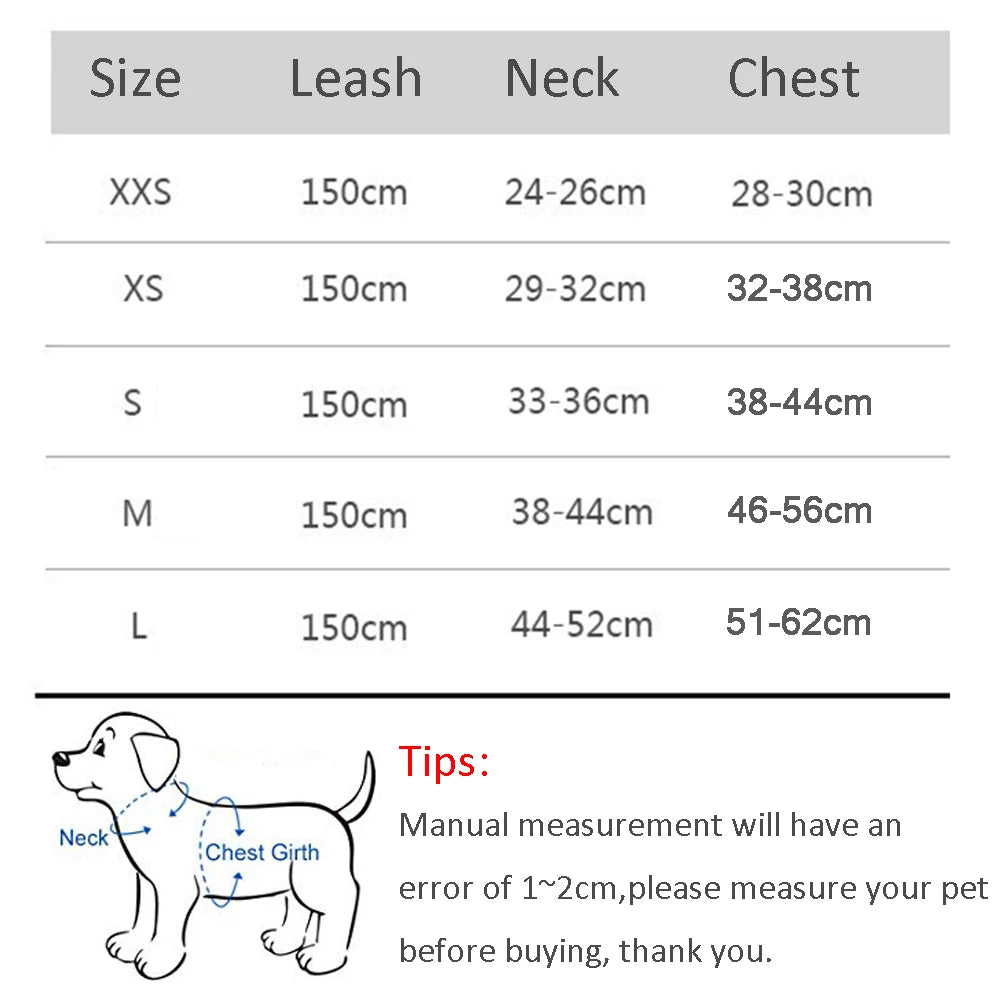 Dog Harness & Leash Set — Adjustable Reflective Vest for Small Dogs