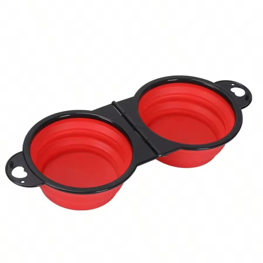 2-in-1 Foldable Pet Travel Bowl Portable Dual Food & Water Bowl for Dogs & Cats