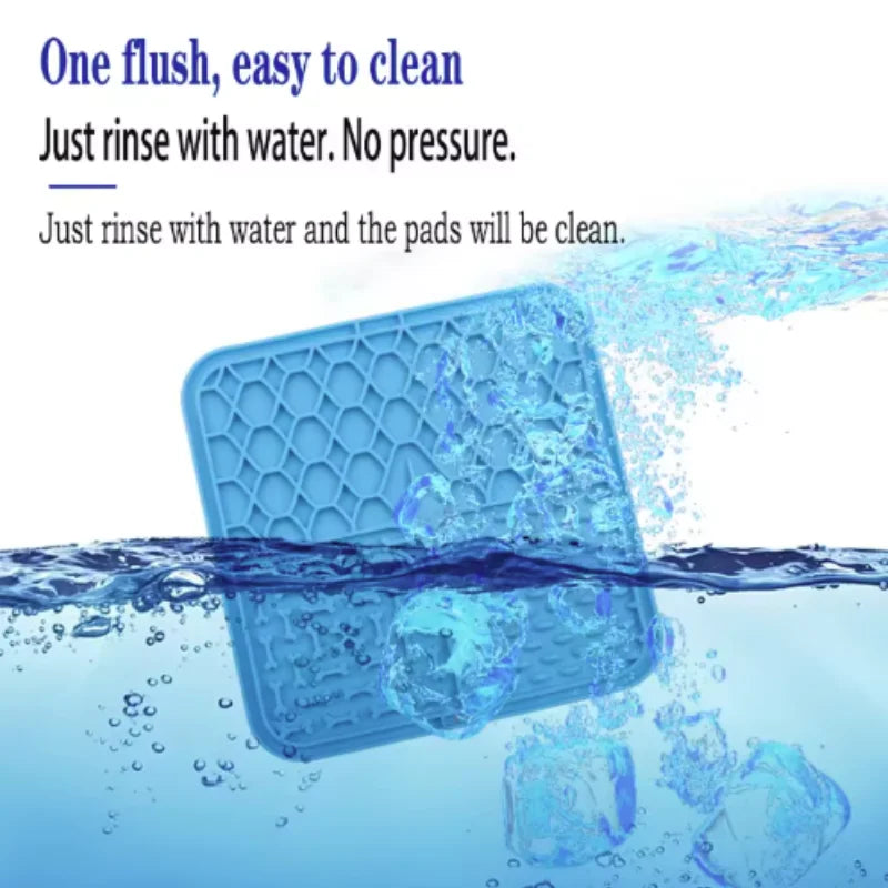 Silicone Pet Lick Mat Slow Feeder & Bath Distraction Suction Pad for Dogs & Cats