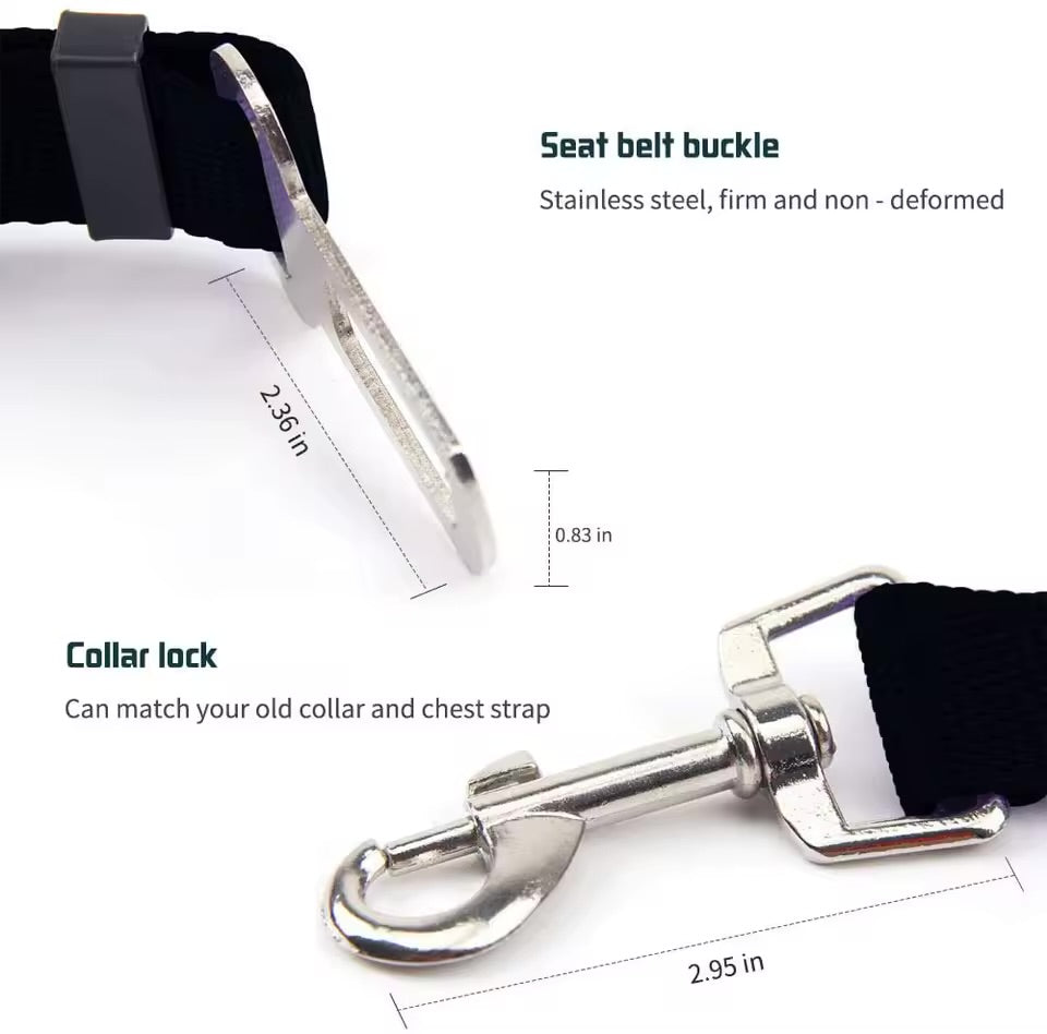 Adjustable Pet Car Safety Belt Universal Harness Seat Belt Clip for Dogs & Cats