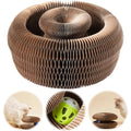Magic Round Cat Scratching Board with Ball Toy Corrugated Claw Grinding Climbing Frame for Cats