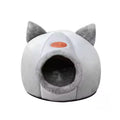 Cute Head Shape Cat Cave House Warm Cozy Semi-Closed Cat Nest for All Seasons