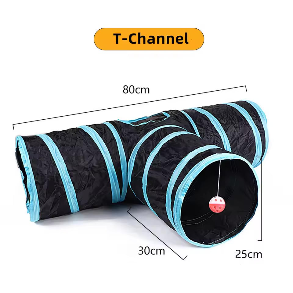 Foldable Cat Tunnel Toy Breathable Collapsible Play Tube for Indoor Cats